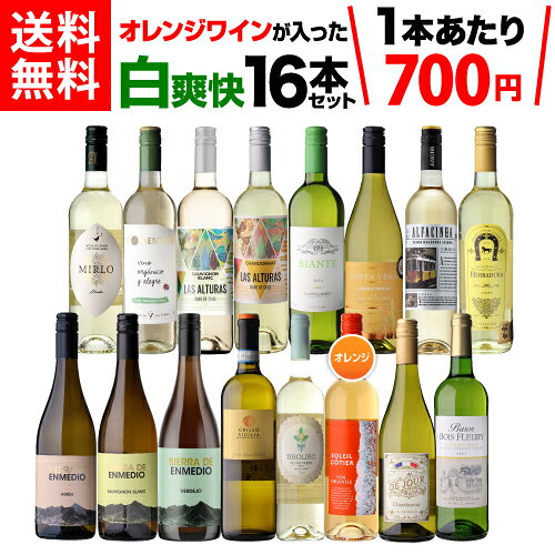 【1本あたり700円 】 目玉オレンジワイン入！白爽快セレクト16本セット 38弾 ワイン 白ワイン オレンジ セット 辛口 …