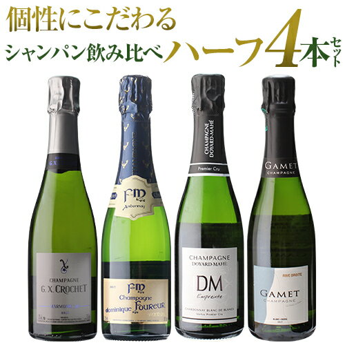 【誰でもP7倍 マラソン中】【1本/3,400円 送料無料】ハーフボトル セット RMシャンパン 飲み比べ ハーフ 4本セット 21弾 シャンパン シャンパーニュ 375ml プレゼント 浜運A ワイン