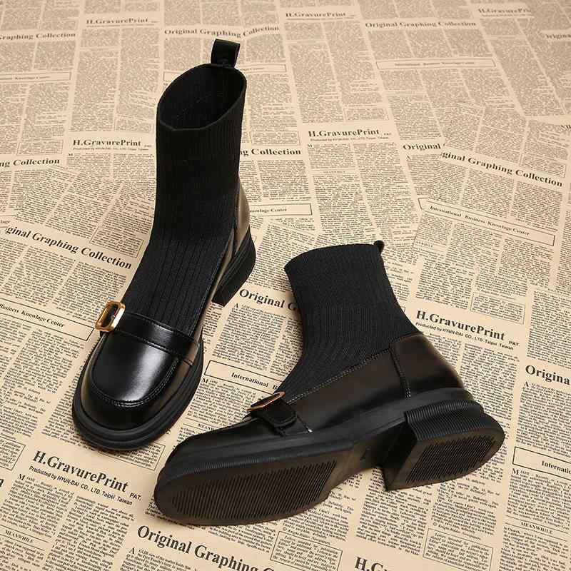 ショートブーツ レディース ソックスブーツ アンクル丈 ニット 伸縮性 スリム 美脚効果 普段使い 通勤用 軽量 カジュアル シンプル