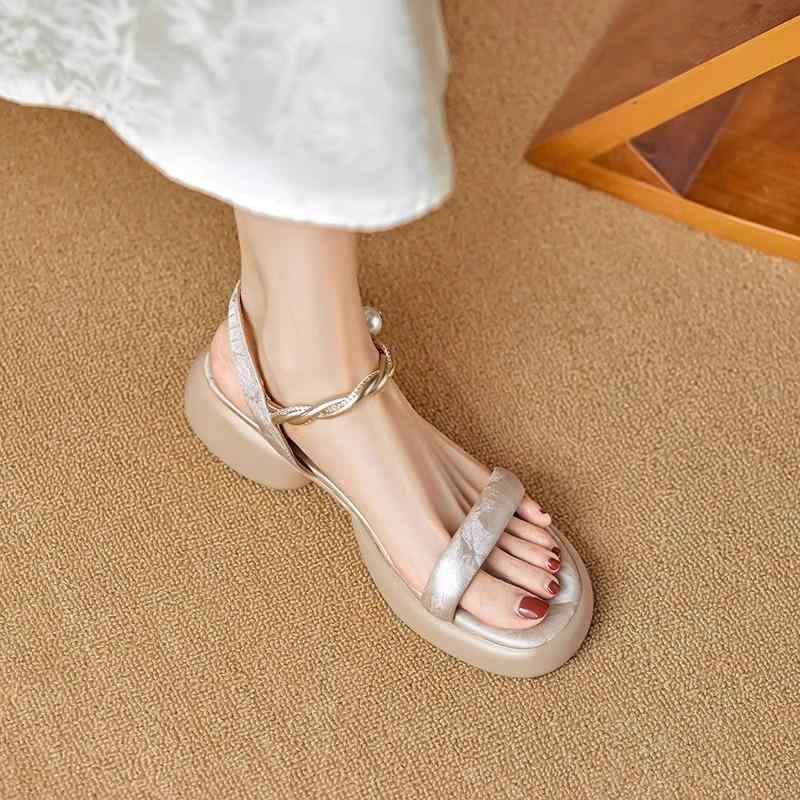サンダル レディース 女性用 春夏 厚底 プラットフォーム ウェッジソール ワンストラップ 一本ベルト ロマ風 グラディエーター 普段使い お出かけ カジュアル 歩きやすい 快適