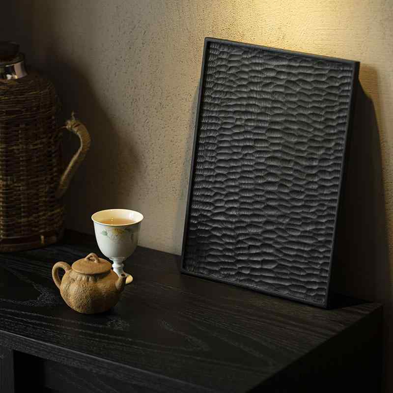 茶盤 ティートレー 茶器 茶台 天然木 ホワイトアッシュ 炭化加工 長方形 小型 コンパクト 侘び寂び 和風 モダン おしゃれ 上品 高見え インテリア キッチン 雑貨 中国茶 台湾茶 煎茶 道具 普段使い ギフト 贈り物 おうち時間