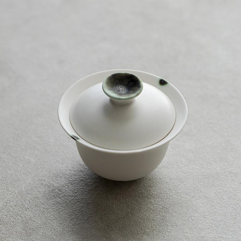 蓋椀 茶器 白磁 陶磁器 手作り 蓋付き 茶碗 湯呑み 茶道具 中国茶器 陶器 上品 高見え シンプル 伝統的 大きめ 来客用 おしゃれ ホワイト