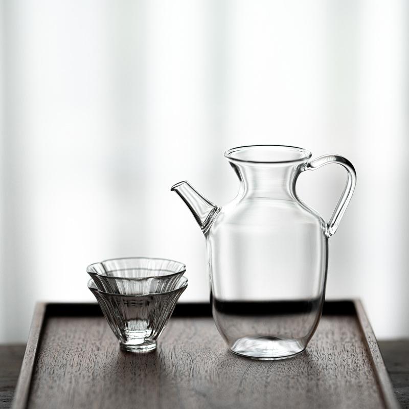 耐熱ガラス 茶海 公道杯 湯冷まし 急須 ティーポット 片口 茶こし付き フィルター内蔵 緑茶 花茶 中国茶 日本茶 ほうじ茶 紅茶 小さめ クリア 透明 おしゃれ 上品 きれいめ 丁寧な暮らし 来客用 ティータイム シンプル ピッチャー
