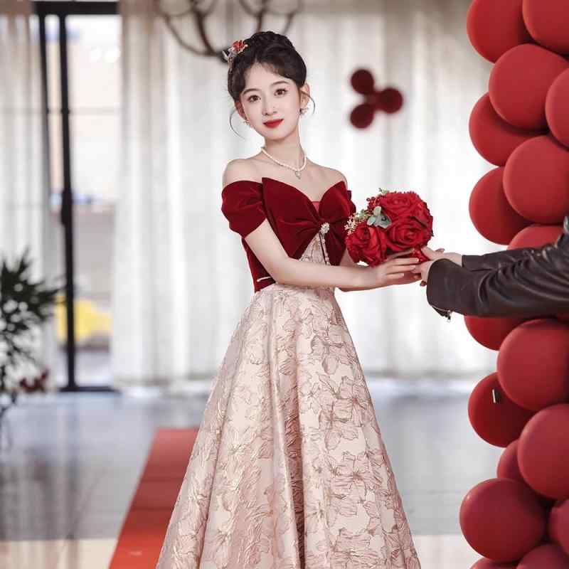 ドレス レディース オフショルダー 花嫁 ブライダル エンゲージメント 結婚式 披露宴 二次会 イブニン..