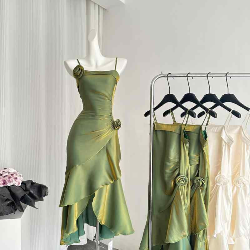 イブニングドレス レディース 秋冬 キャミソールワンピース マーメイドシルエット カクテルドレス 高級感 上品 着痩せ効果