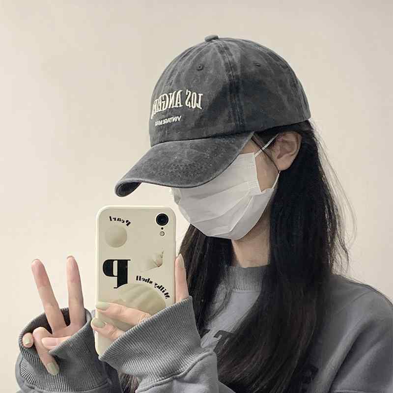 乐天商城 - レディース 帽子 キャップ ベースボールキャップ 大きいサイズ 深め 小顔効果 ウォッシュ加工 ヴィンテージ風 アメカジ トレンド カジュアル 普段使い グレー 春夏