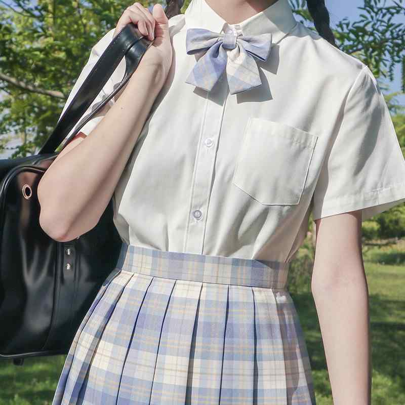 シャツ レディース 長袖 白 制服 学院風 スタンドカラー ゆったり トップス