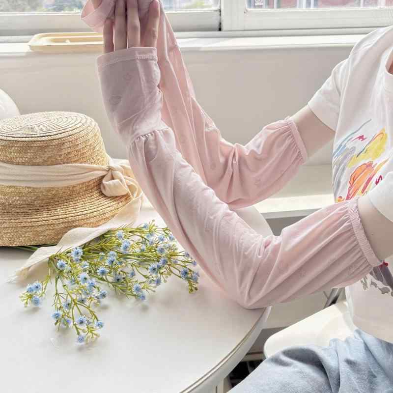 レディース アームカバー 接触冷感 UVカット 花柄 涼しい 薄手 通気性 ゆったり ロ...