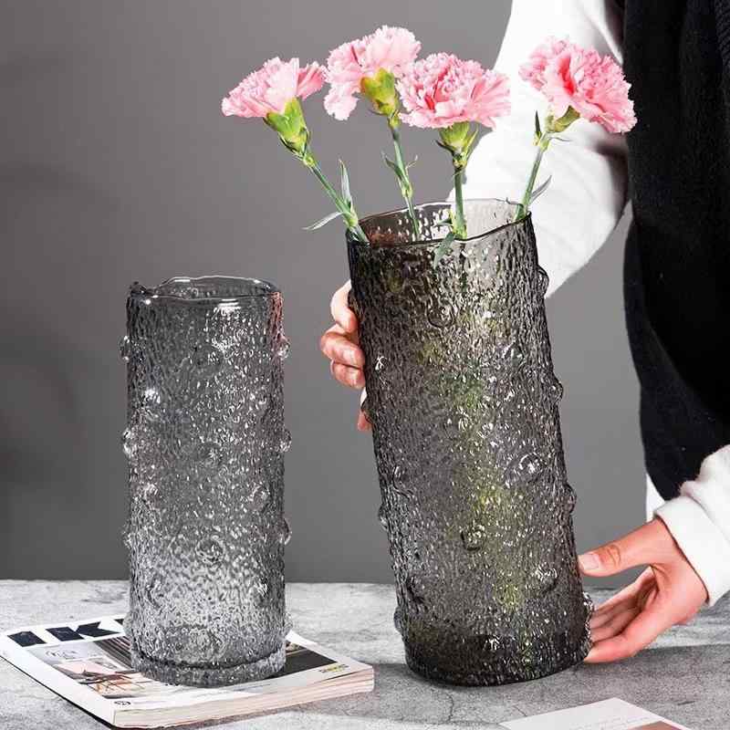 花瓶 フラワーベース 北欧風 ガラス 透明 クリア 硝子 水耕栽培 ドライフラワー対応 生け花 卓上 高級感 モダン インテリア 雑貨 リビング 玄関 オブジェ 飾り シンプル おしゃれ 上品 高見え