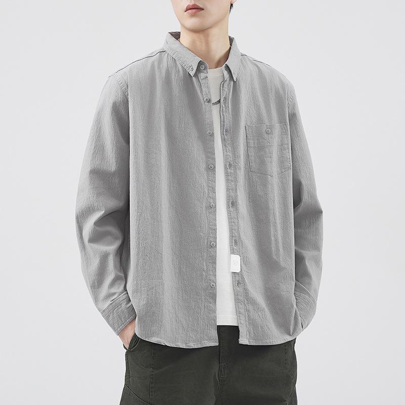 シャツジャケット メンズ 秋冬 綿 水洗 カジュアル レトロ シンプル トップス
