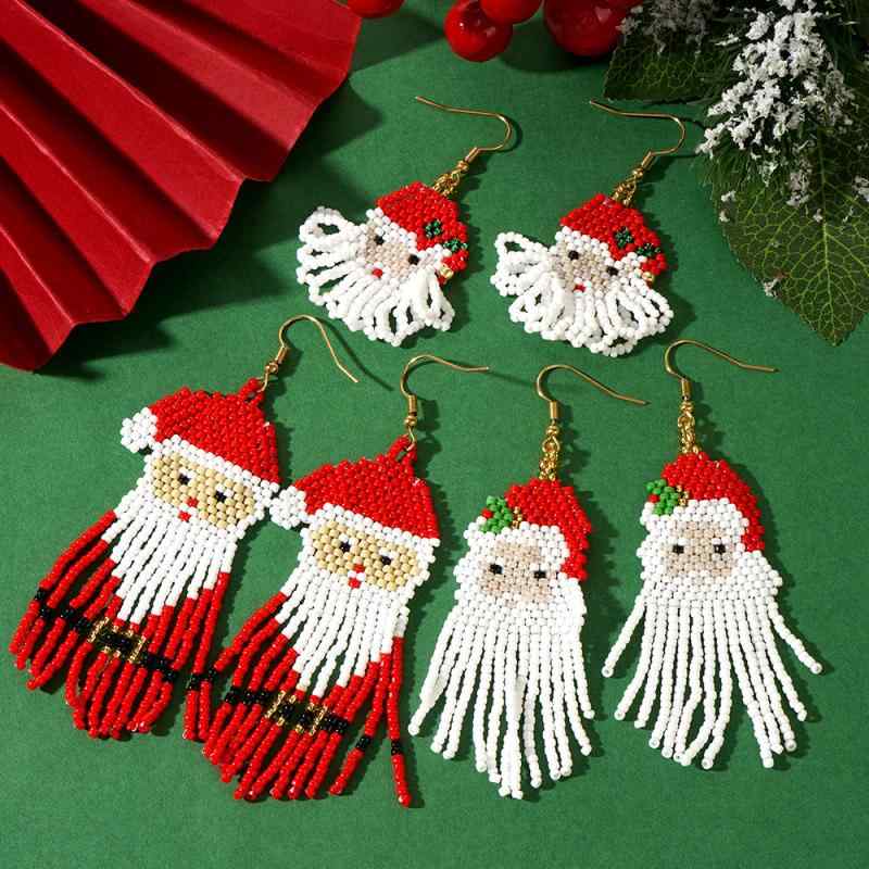 レディース ピアス クリスマス サンタクロース ホワイト タッセル フリンジ 編み込み フープ 揺れる 高見え 上品 大人可愛い プレゼント 贈り物 ギフト アクセサリー ジュエリー 冬 おしゃれ カジュアル かわいい パーティー
