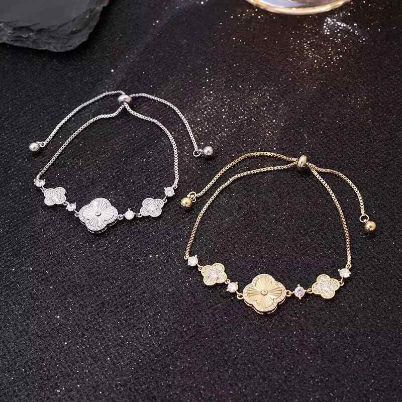 アクセサリー セット クローバー 花柄 ブレスレット ネックレス 指輪 イヤリング 精密加工 耐色落ち 高級感