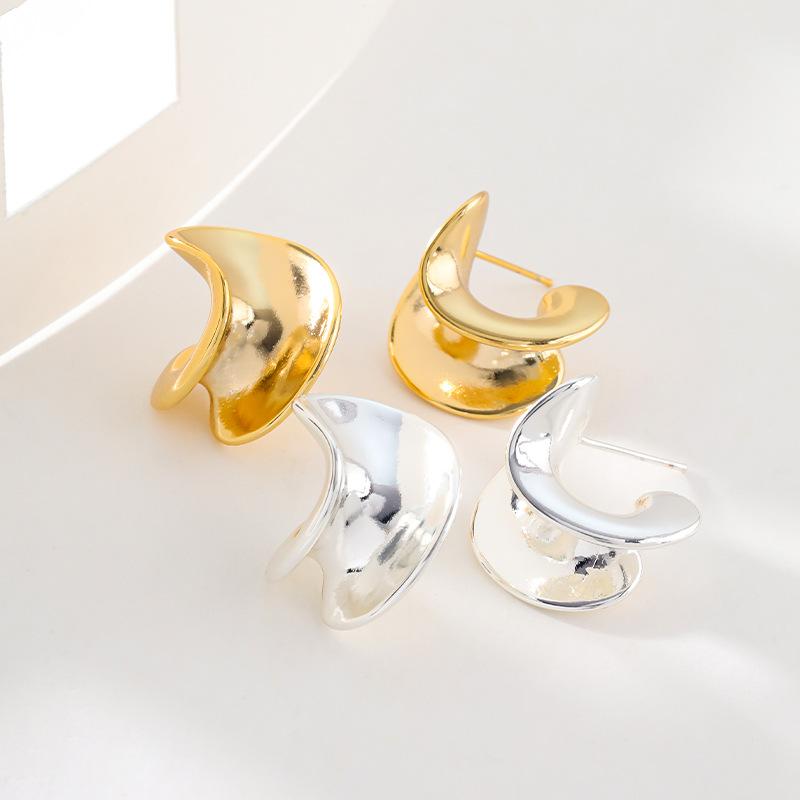 Coral - ピアス レディース シンプル レトロ 不規則 イヤリング 925シルバー 高級感 個性的 デザイン 日常使い 軽量 アクセサリー