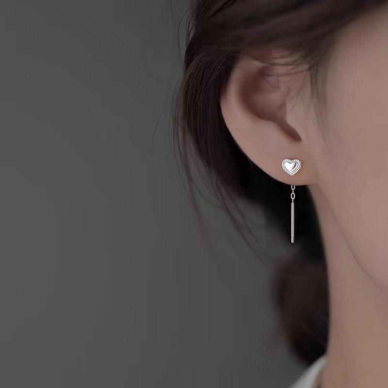 Turquoise - イヤリング レディース ハート型 シルバー 韓国風 かわいい 耳飾り 普段使い 軽量