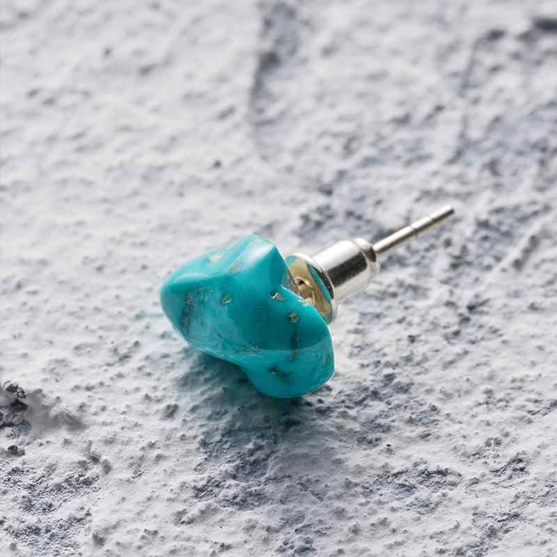 イヤリング ターコイズ シルバー 不規則形 ブルー 耳飾り 天然石 アクセサリー 女性用 普段使い