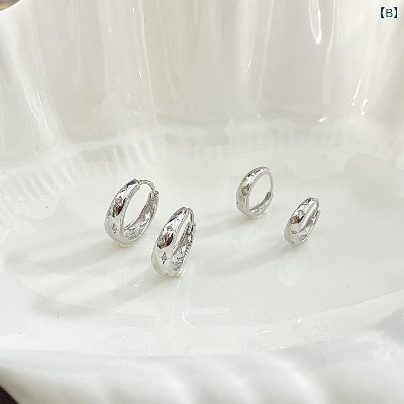 イヤリング レディース ピンク ジルコニア 星型 イヤーカフ シンプル 通勤用 耳飾り 軽量 伸縮性