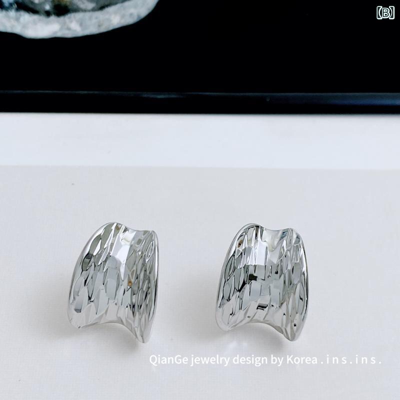 イヤリング レディース 金属 不規則幾何 デザイン S925 銀針 耳飾り
