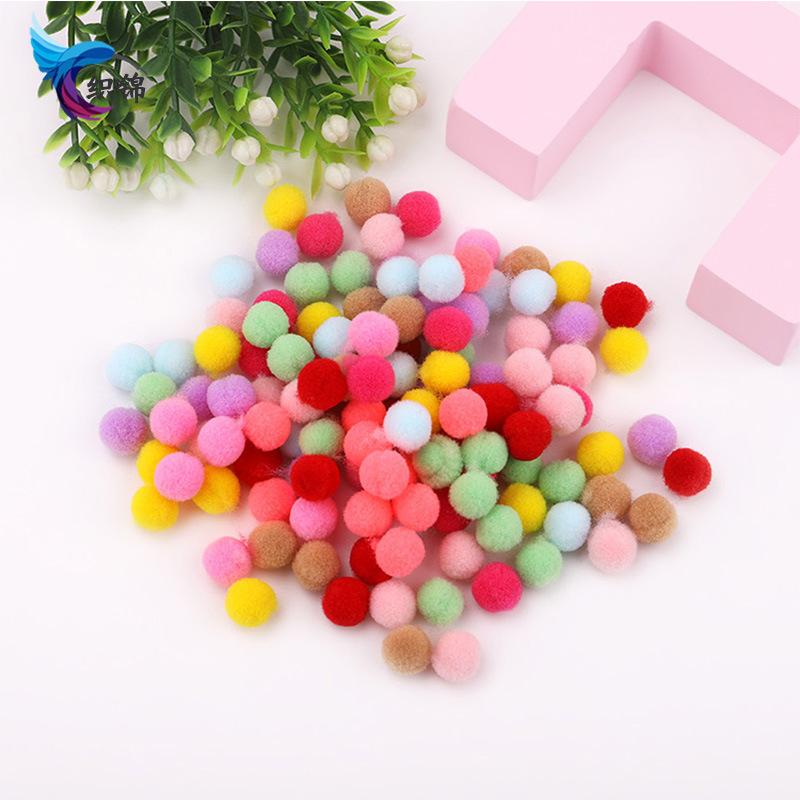 毛玉 子供 手芸材料 ポンポン カラー 高弾性 1cm 創造 工作用 軽量 カラフル