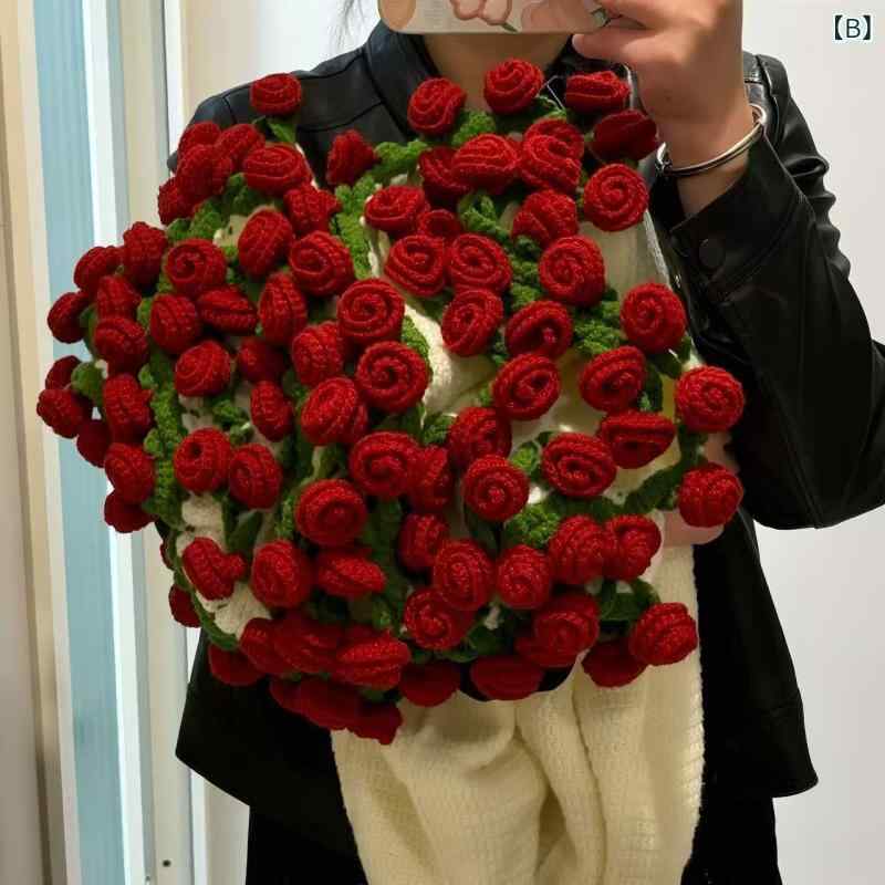 手工芸 DIY 材料セット フラワーブーケ ブランケット 折りたたみ花 すずらん ジャスミン バラ 編み込み キット 手作り クラフト 普段使い 軽量 綿素材