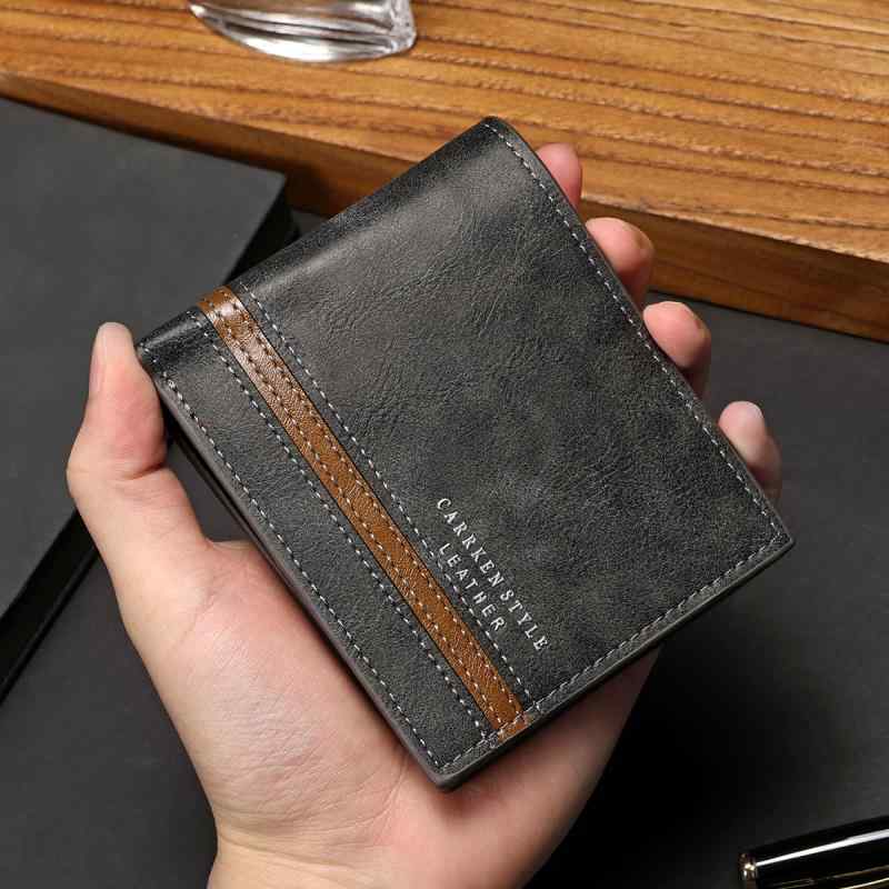 M - 財布 メンズ 三つ折り カードケース 横型 切り替え 小銭入れ 多カード位