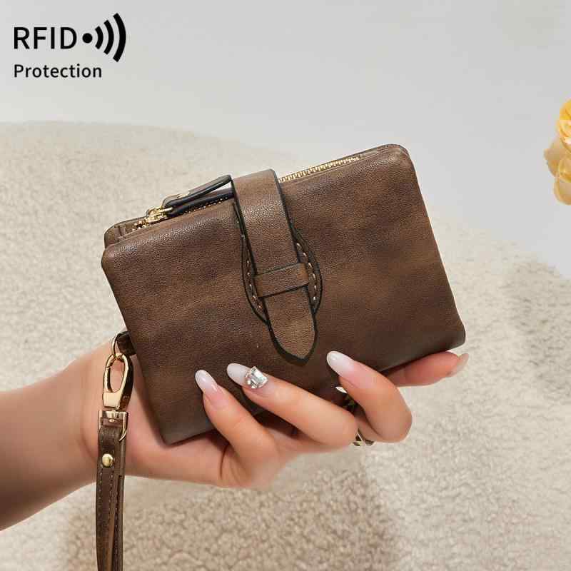 Rakuten - 財布 レディース 三つ折り 短め RFID 合成皮革 ジッパー 小銭入れ 普段使い 柔らかい コンパクト