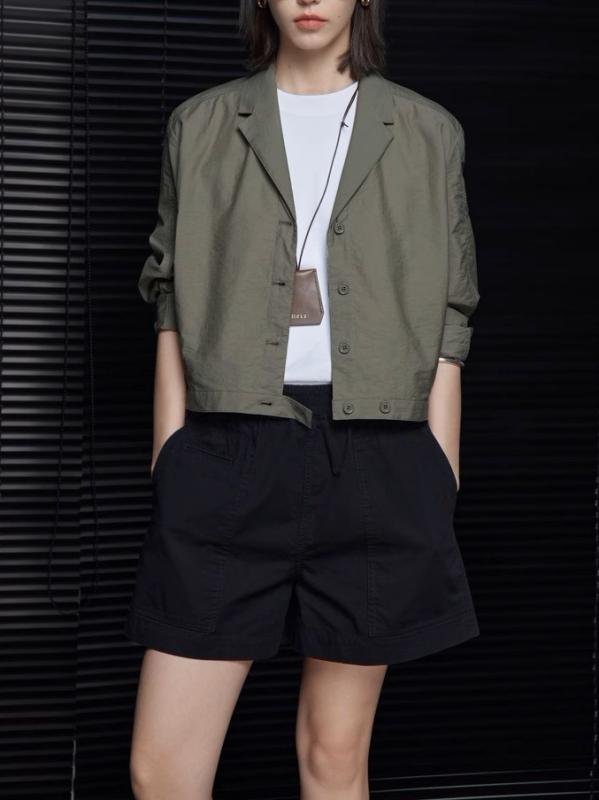 Shirts - レディース ジャケット アウター UVカット 薄手 夏 冷房対策 長袖 羽織り カジュアル 上品 高見え きれいめ デザイン 大人可愛い おしゃれ シアージャケット ライトアウター グリーン