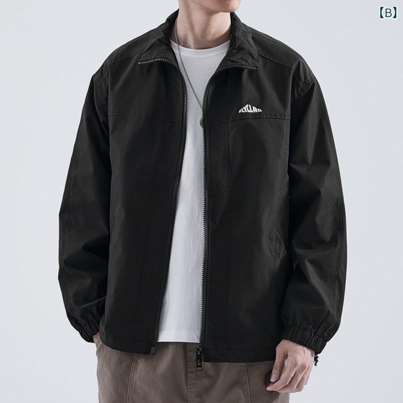 ジャケット メンズ 秋冬 防風 ブラック ワーク カジュアル 薄手 アウトドア 上着