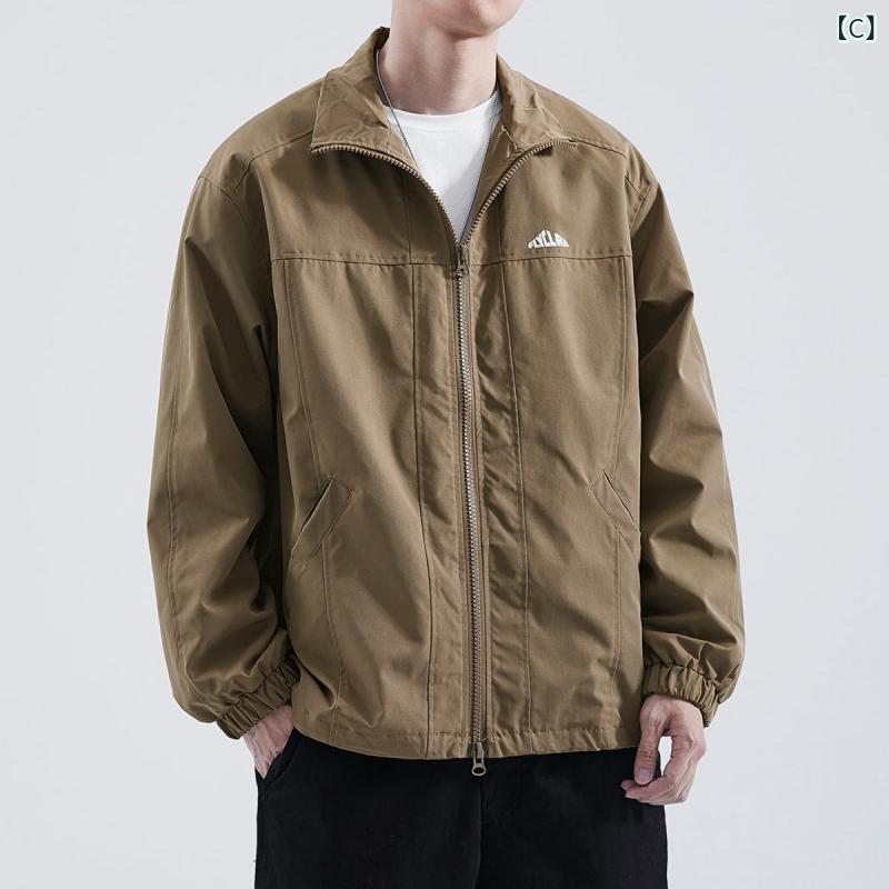 ジャケット メンズ 秋冬 防風 ブラック ワーク カジュアル 薄手 アウトドア 上着