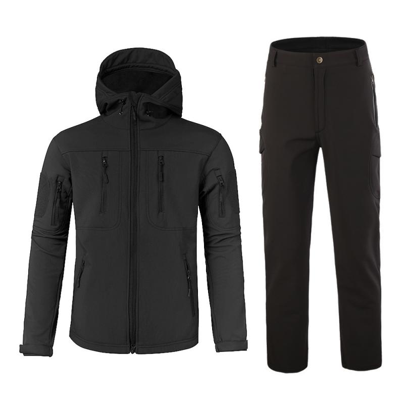 Rakuten - ソフトシェル ジャケット パンツ セット アウトドア 登山 サイクリング 保温 タクティカル シャークスキン風 軽量 吸湿速乾