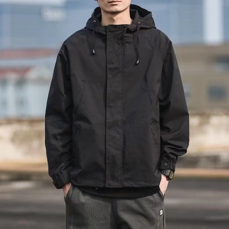 アウトドアジャケット メンズ ピンク系 秋冬 ゆったり カジュアル 開衫 軽量 吸湿速乾