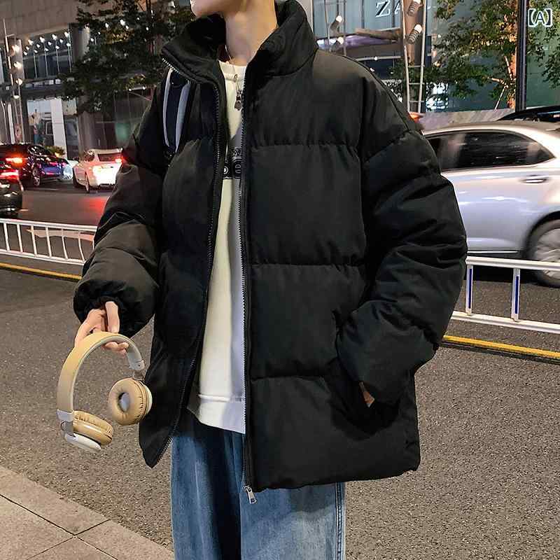 ジャケット メンズ 秋冬 フード付き 防風 保暖 コットン ワーク アウター ブラック アイボリー ピンク 通勤用 アウトドア 軽量 綿