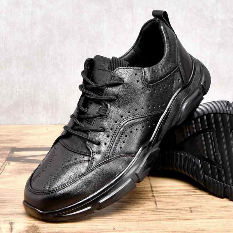 ランニングシューズ メンズ 夏用 本革 通気性 防滑 柔らかい底 吸湿速乾 アウトドア スニーカー 軽量
