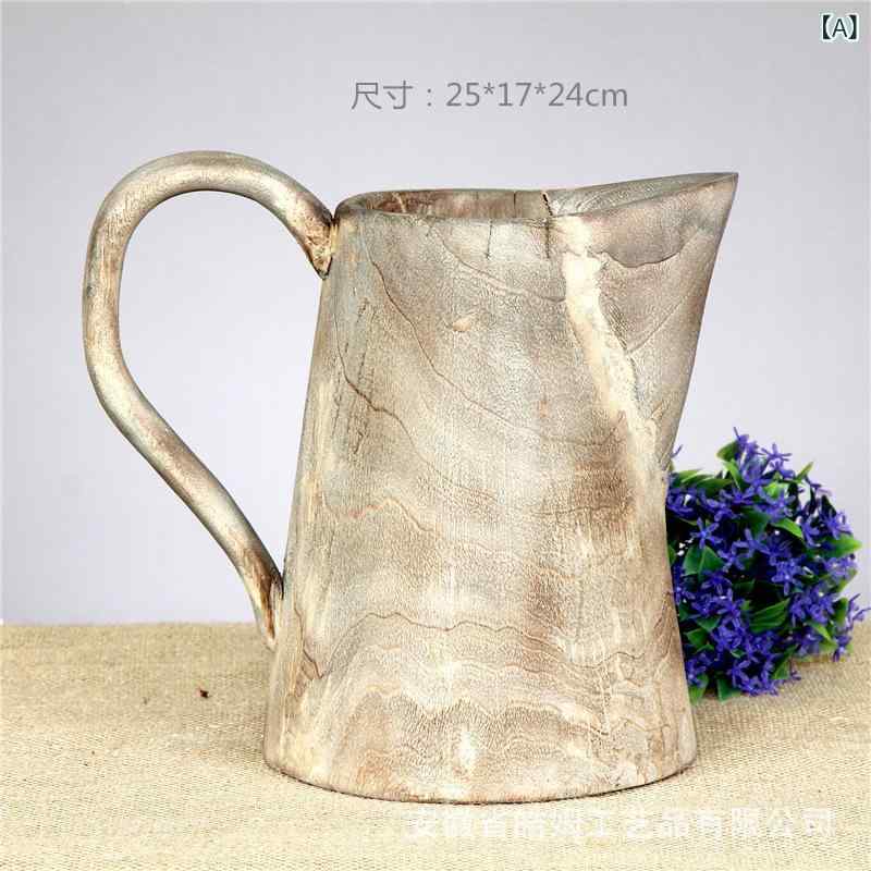 花瓶 フラワーベース 木製 ティーポット型 ハンドメイド 和モダン 卓上 置物 インテリア 雑貨 上品 カジュアル カフェ ホテル 民泊 レストラン 玄関 リビング 装飾 ナチュラル スタイリッシュ