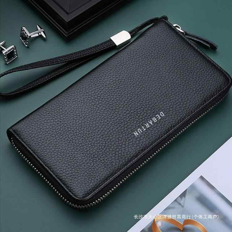 Double-Fold （With Coin Wallet） - 財布 メンズ 長財布 ビジネス用 多機能 大容量 ジッパー カードケース カードホルダー 手持ちバッグ 普段使い 通勤用