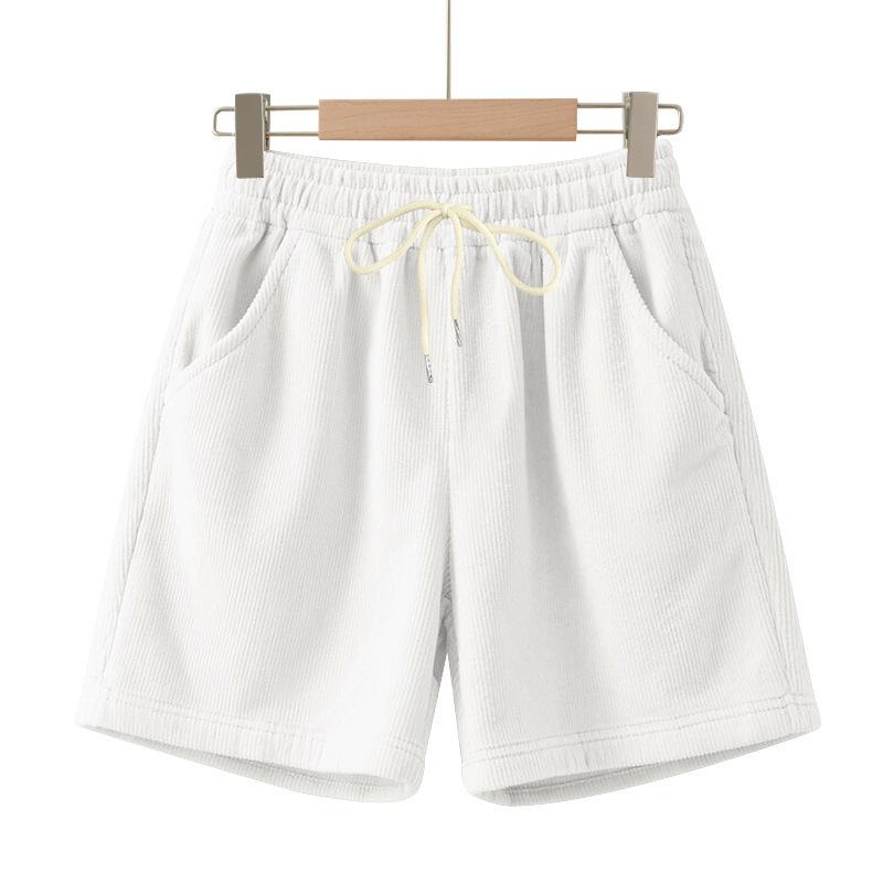 メンズ ハーフパンツ ショートパンツ コーデュロイ ウエストゴム 紐付き 5分丈 膝...