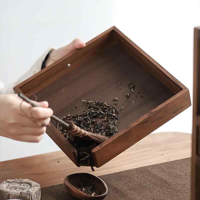 中国茶道具 茶盤 ウォールナット 天然木 無垢材 プーアル茶 固形茶 崩す 分解用 開...
