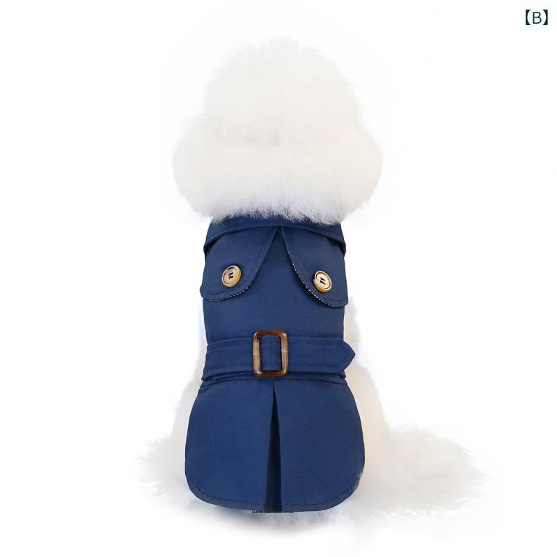 ペット服 小型犬用 秋冬 風衣 トレンチコート 犬服 コートジャケット 3色バリエーション 欧米スタイル かわいいデザイン 散歩用 ドッグラン アウトドア 室内用 暖か 軽量 吸湿速乾素材