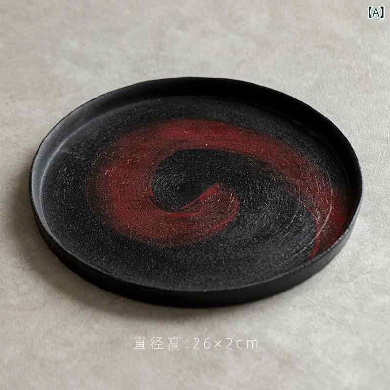 くらしのセロネの茶道具 茶盤 陶器製 手作り 丸型 朱色 漆塗り風 わびさび 和モダン 上品 高見え 茶台 ティートレイ 茶器 煎茶 中国茶 台湾茶 家庭用 キッチン インテリア 雑貨 おしゃれ｜アングル2