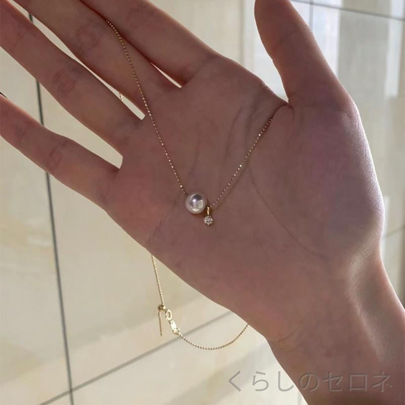 ネックレス レディース 春夏 純銀 パール フレンチスタイル ジルコニア ペンダント 高級感 鎖骨チェーン 軽量 日常使い アクセサリー シンプルデザイン 女性向け ジュエリー 細身 デコルテ 装飾品 銀製品 宝石風 華奢 モダン