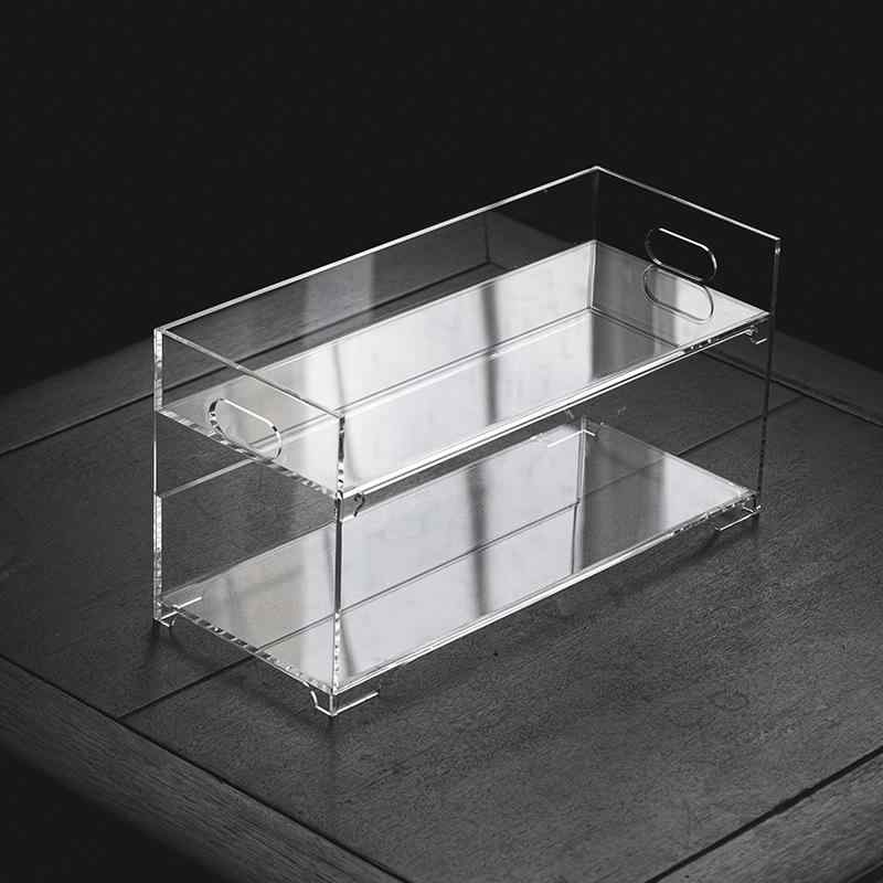 収納ラック ディスプレイラック アクリル 茶棚 卓上 透明 コレクションラック 茶器 茶道具 湯呑み 急須 収納棚 おしゃれ リビング インテリア 飾り棚 小物入れ 省スペース 整理整頓 高見え モダン シンプル