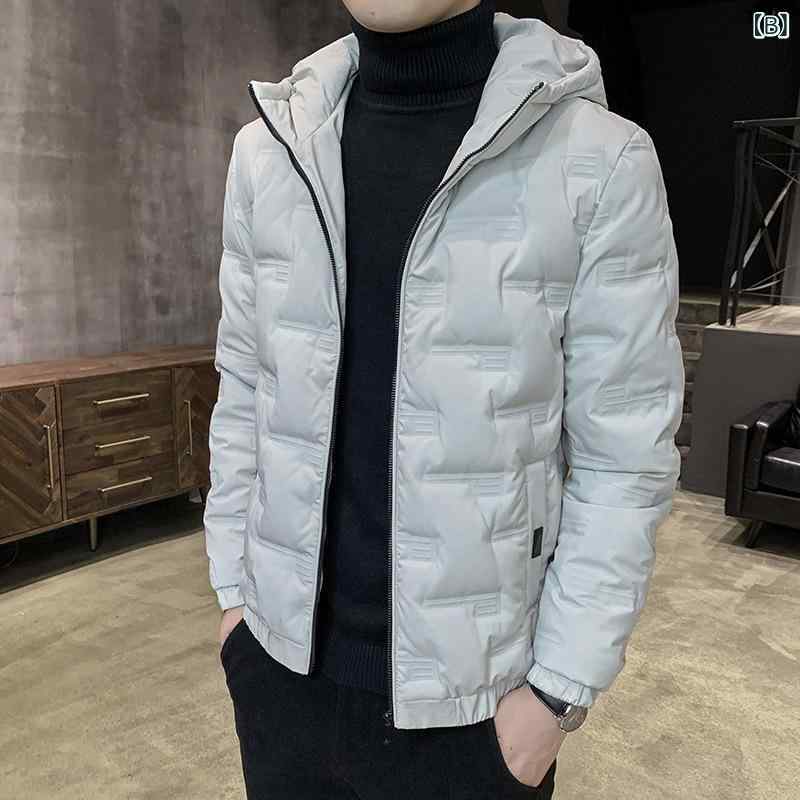 秋冬 メンズ ダウンジャケット 韓国風 フード付き ルーズ カジュアル ホワイト 80ダウン 暖か アウター 軽量 保湿 ストリート ヤング トレンド 日常使い