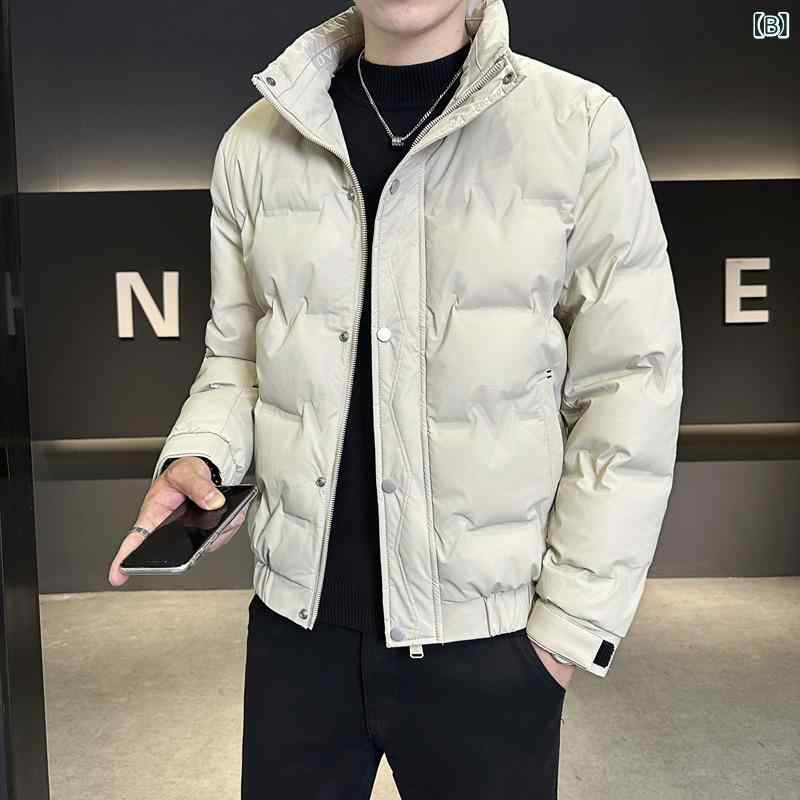 秋冬 メンズ ダウンジャケット スタンドカラー スリムフィット 保温 ホワイトダックダウン 軽量 上着 コート