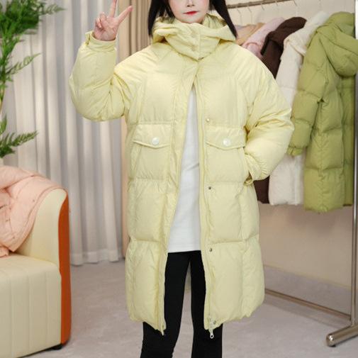 秋冬 ダウンジャケット 男女兼用 中長丈 厚手 保暖 ホワイトダックダウン カラフル スタイリッシュ 軽量 日常使い 軽快 暖か 着回し ファッション