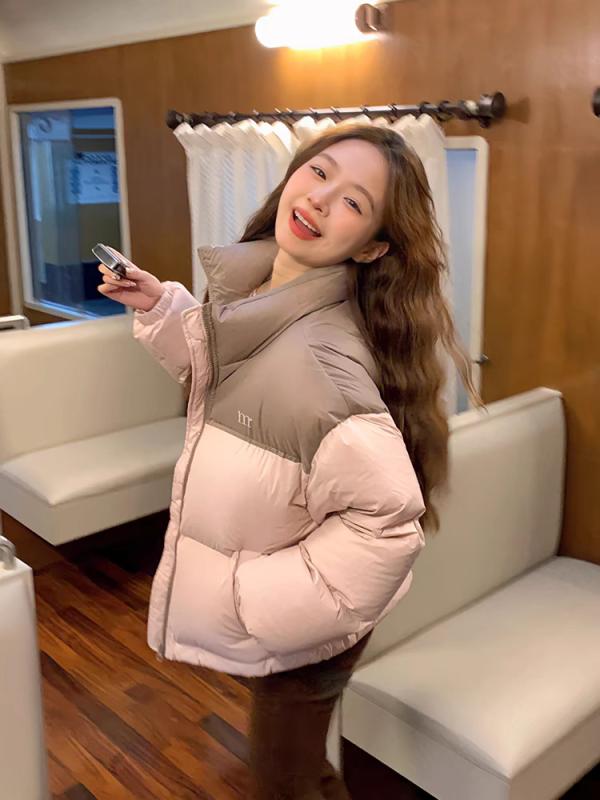 秋冬 レディース ショート丈 ダウンジャケット 切り替え 厚手 小柄対応 かわいい ニッチ コート 軽量 ..