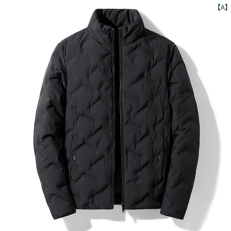 ダウンジャケット メンズ 薄手 超軽量 ショート丈 スタンドカラー 秋冬 高保温 白鴨ダウン ふんわり ボリューム カジュアル 青年 ストリート デイリー ウォーム 通勤 アウトドア