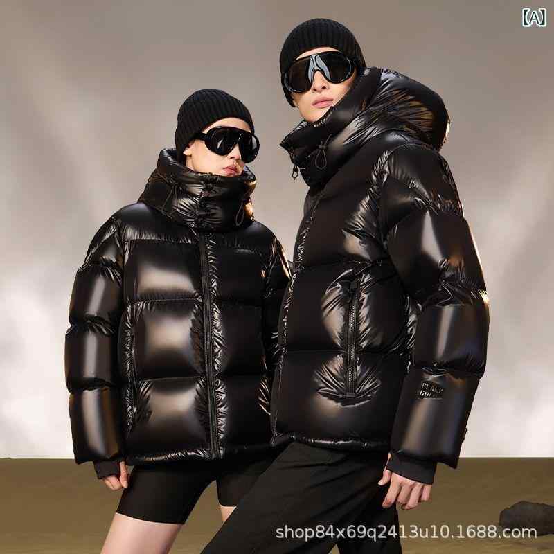 ダウンジャケット レディース ショート丈 厚手 グースダウン ブラックゴールド キルティング 切り替え ブラックジルコニア 秋冬