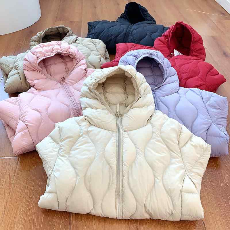 秋冬 ダウンジャケット レディース 軽量 90%ダウン フード付き 修身 スリム カジュアル 保暖 アウター ..