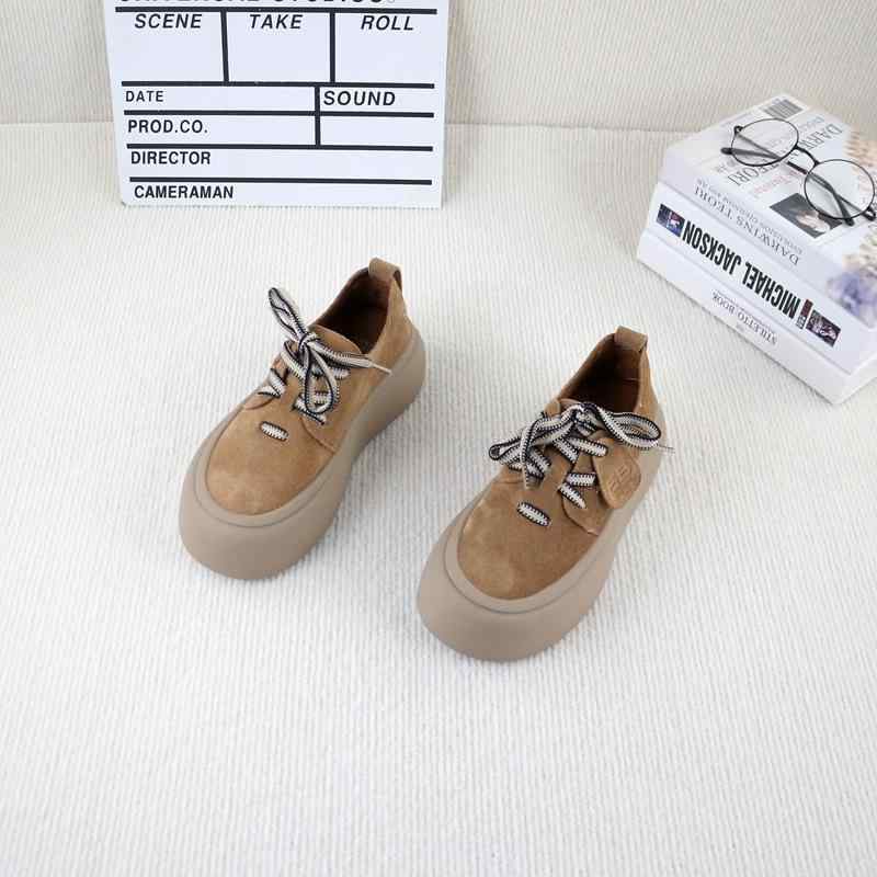 デザートブーツ レディース 本革牛革 スエード加工 厚底ソール プラットフォーム ビンテージファッショ..