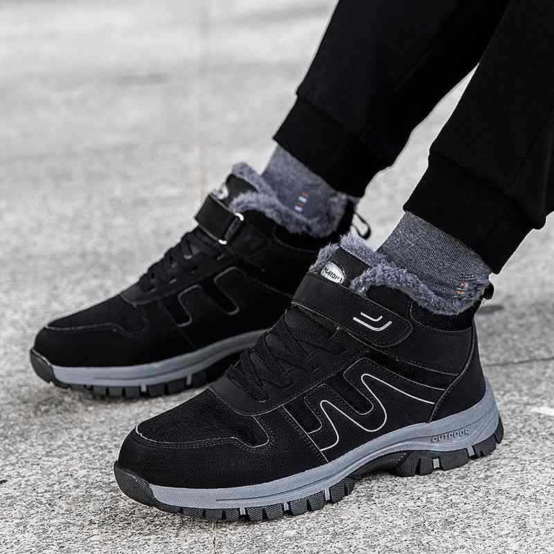 スニーカー メンズ 秋冬 保暖 コットン ふわふわ 中綿 防滑底 雪地靴 厚手 健歩 中年 老人 日常 散歩 ..