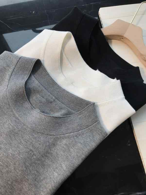 Shirts - ニット Tシャツ サマーニット 半袖 モックネック クルーネック 無地 細見え 北欧風 シンプル 上品 きれいめ ベーシック 高見え 大人可愛い カジュアル 通勤 オフィス 春 夏